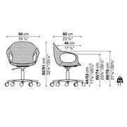 ELEPHANT Chair 5 Spoke Base with Castors - Fabric Upholstered Seat - MyConcept Hong Kong