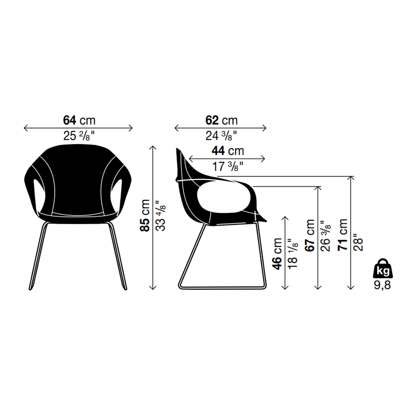 Elephant Sled Base Chair - Hide Upholstered Seat - MyConcept Hong Kong