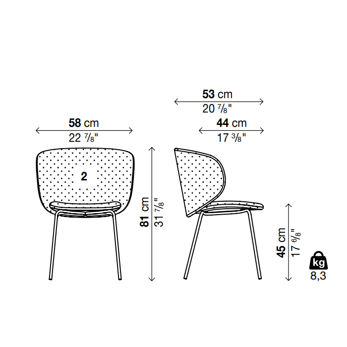 DUA Four Legs Chair  - Backrest 2