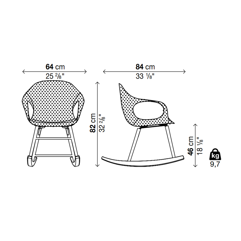 ELEPHANT Rocking Chair - Fabric Upholstered Seat - MyConcept Hong Kong