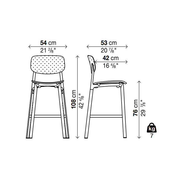 COLANDER PADDED  Bar Stool