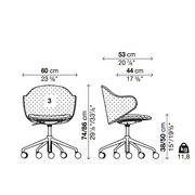 DUA 5 Spoke Base with Castors Chair - Backrest 3(With Armrest) - MyConcept Hong Kong