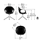 ELEPHANT Swivel Trestle Chair - Hide Upholstered Seat - MyConcept Hong Kong