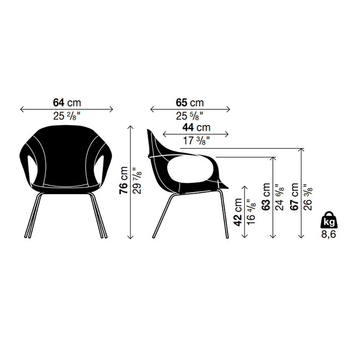 ELEPHANT Armchair Lounge - Hide Upholstered Seat - MyConcept Hong Kong