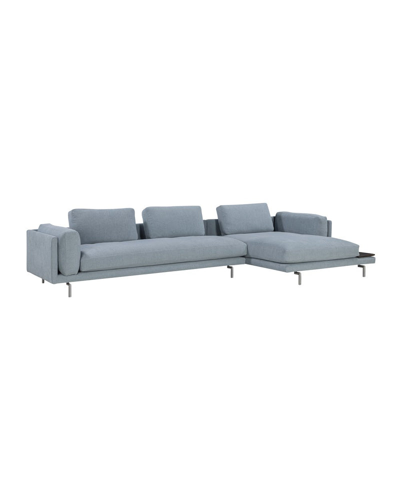 Wendelbo Levanto Sofa, Module 3 + 14 with chaise longue and wooden tray