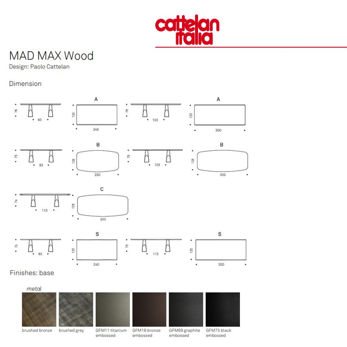 CATTELAN MAD MAX Wood Table - MyConcept Hong Kong