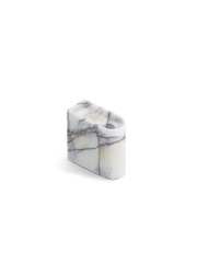 Monolith candle holder Low Mixed white marble