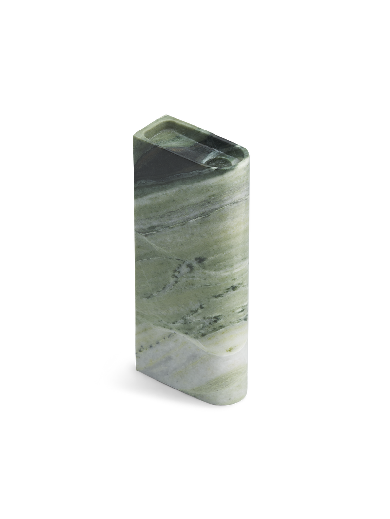 Monolith candle holder Tall Mixed green marble