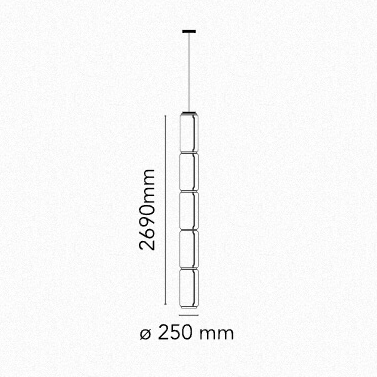 Flos Noctambule Suspension 5 High Cylinders - MyConcept Hong Kong