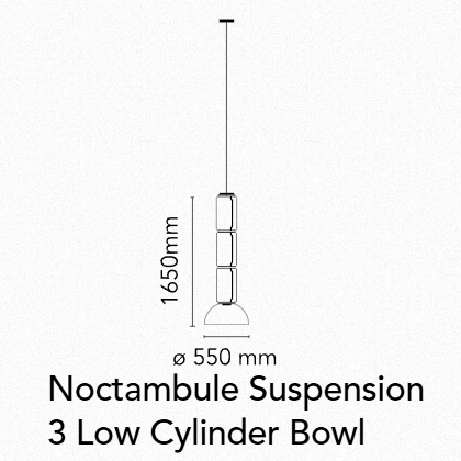 Flos Noctambule Suspension Low Cylinders & Bowl - MyConcept Hong Kong