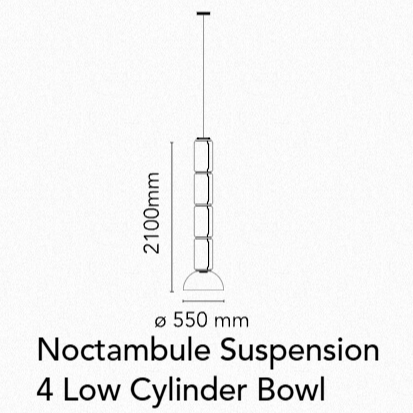 Flos Noctambule Suspension Low Cylinders & Bowl - MyConcept Hong Kong