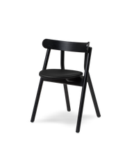 Oaki dining chair - Black painted oak / Seat padding