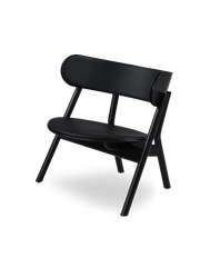 Oaki lounge chair - Black painted oak (seat and back padding)