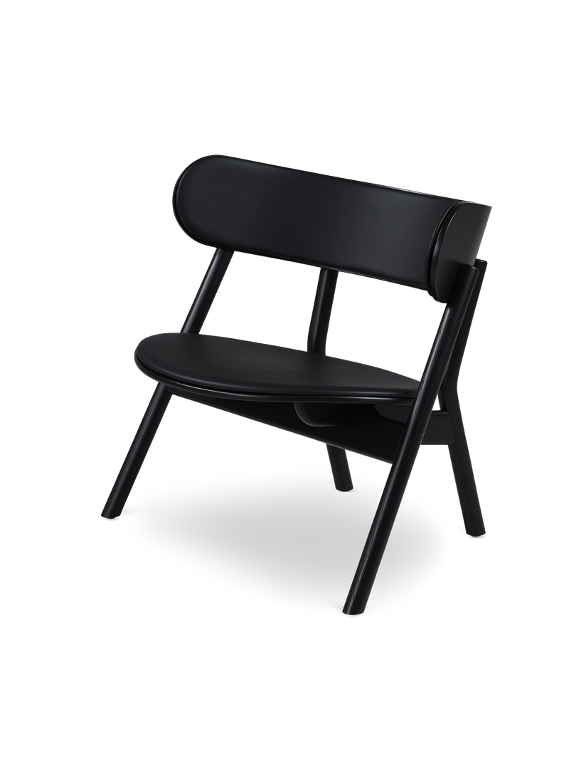 Oaki lounge chair - Black painted oak (seat and back padding)