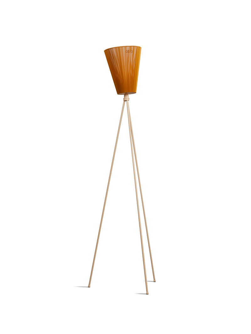 Oslo Wood floor lamp - Beige / Caramel