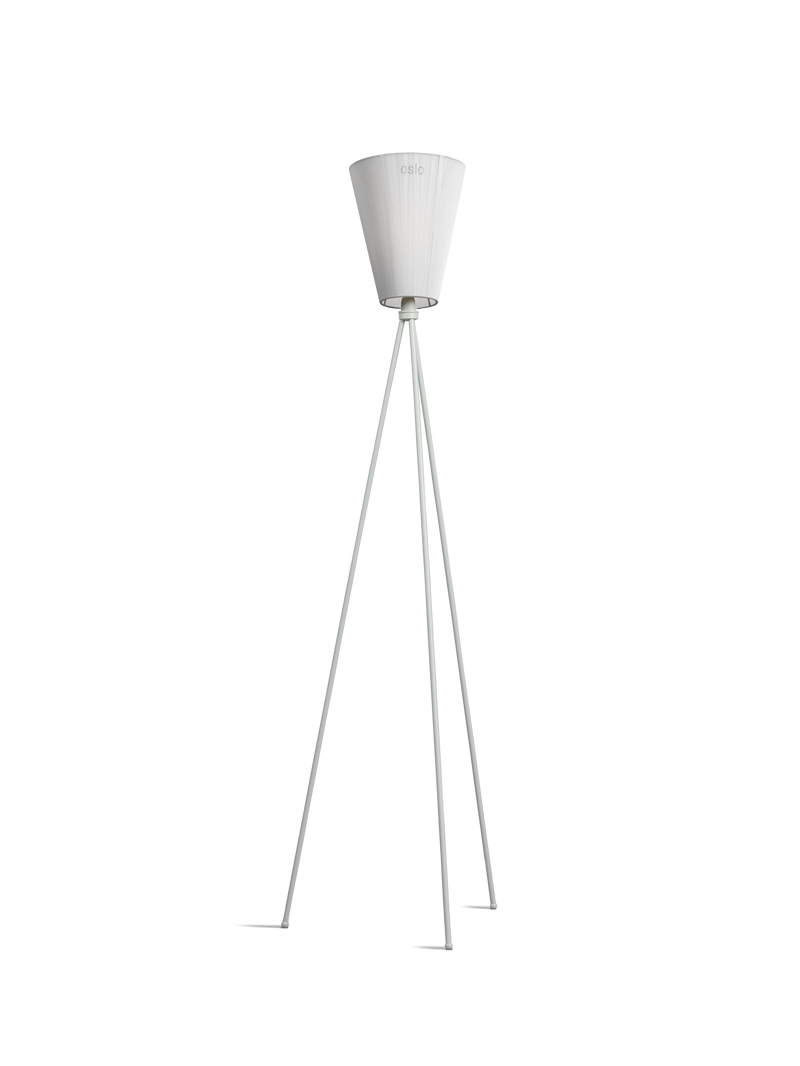 Oslo Wood floor lamp - Light grey / White
