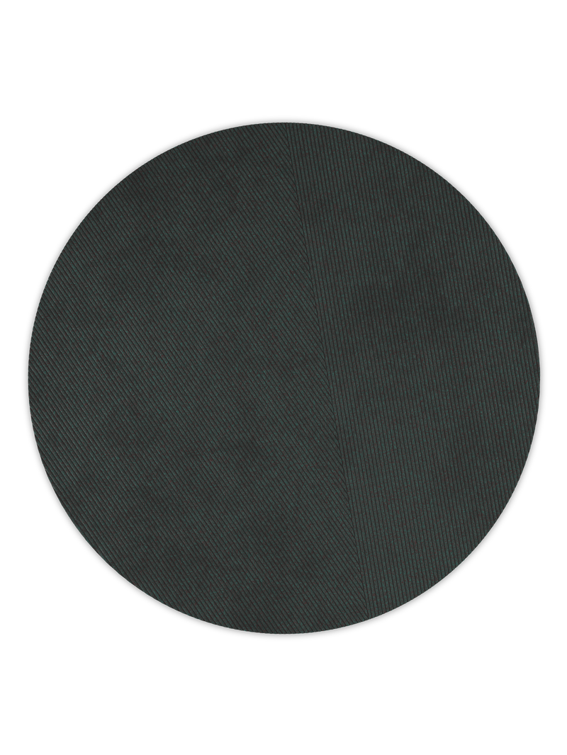 Row rug circular - Dark green / ø270 cm