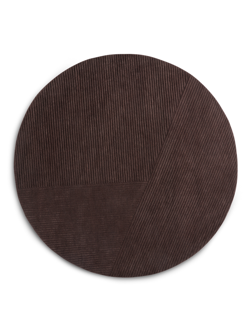 Row rug circular - Dark brown / ø200 cm