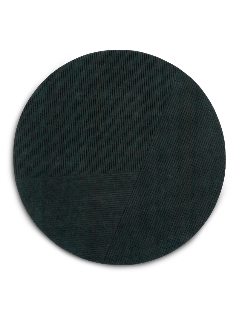Row rug circular - Dark green / ø200 cm