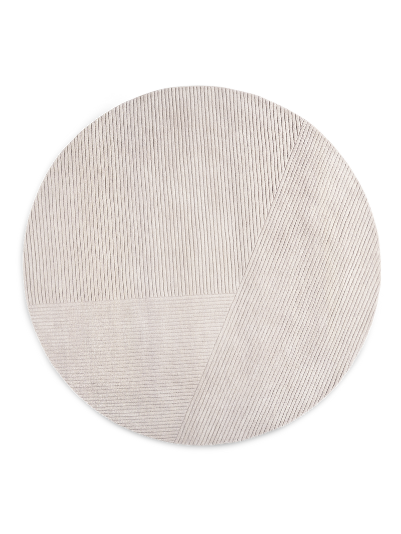 Row rug circular - Light grey / ø200 cm