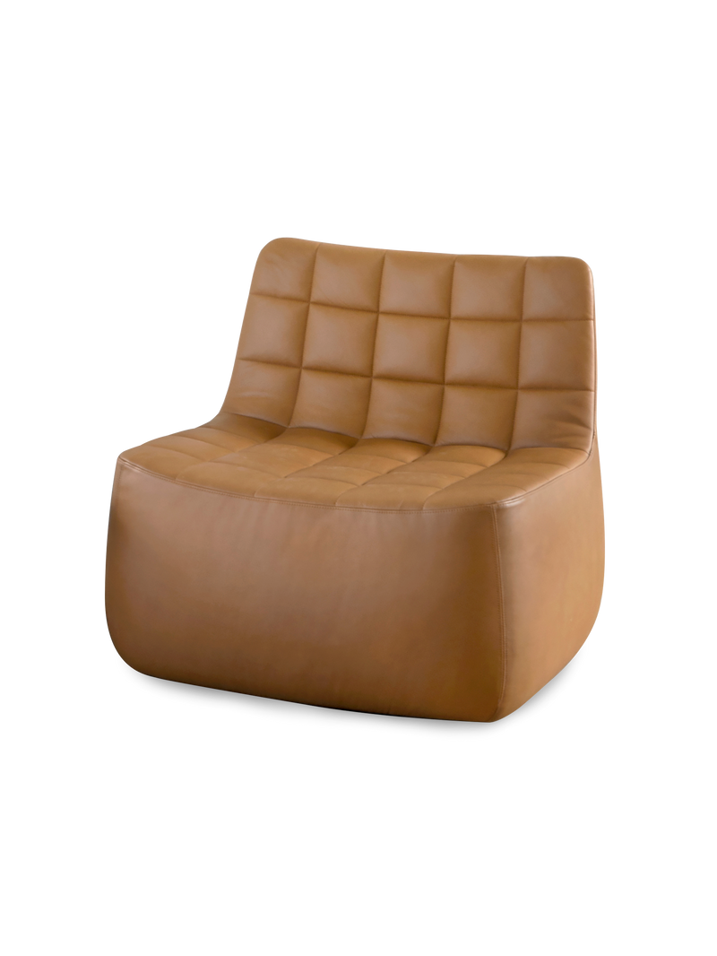 Yam lounge chair - Brown leather (Ultra Brandy)