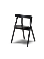 Oaki dining chair - Black painted oak / No padding