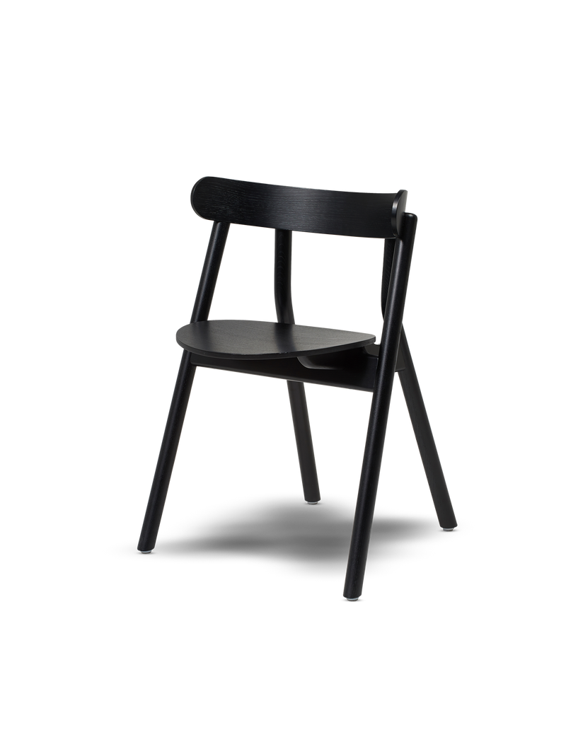 Oaki dining chair - Black painted oak / No padding