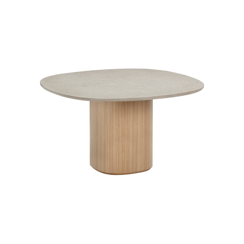 Wendelbo Ovata Dining Table, light oak base, limestone top
