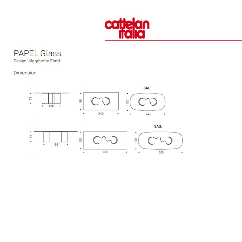 CATTELAN PAPEL Glass Table - MyConcept Hong Kong
