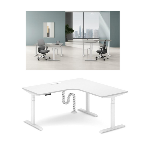 Sao - T3AS-SDT40 - Height Adjustable L Shaped Workstation - MyConcept Hong Kong