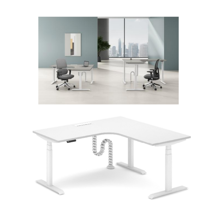 Sao - T3AS-SDT40 - Height Adjustable L Shaped Workstation