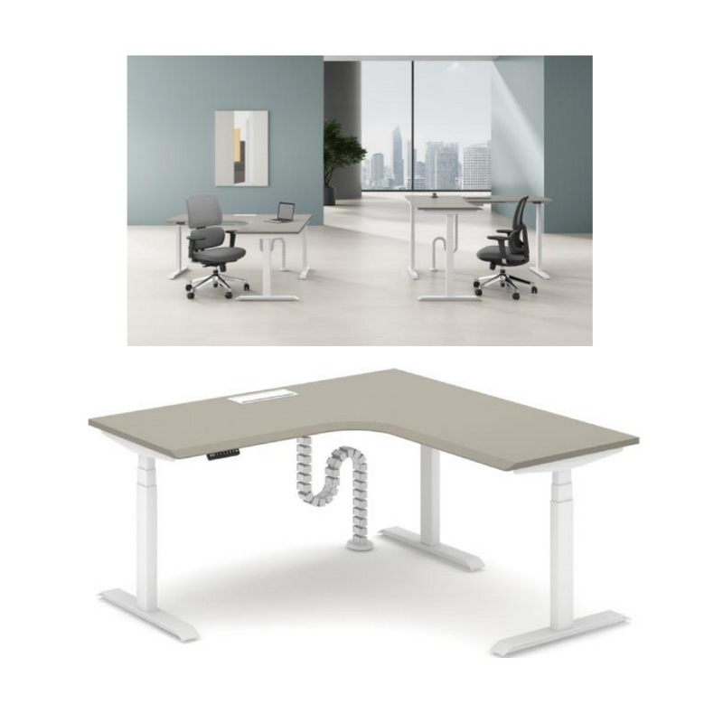 Sao - TPFS-SDT40 - Height Adjustable L Shaped Workstation - MyConcept Hong Kong