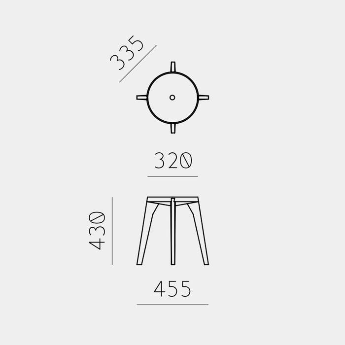 Dovetail Stool 4 Legs