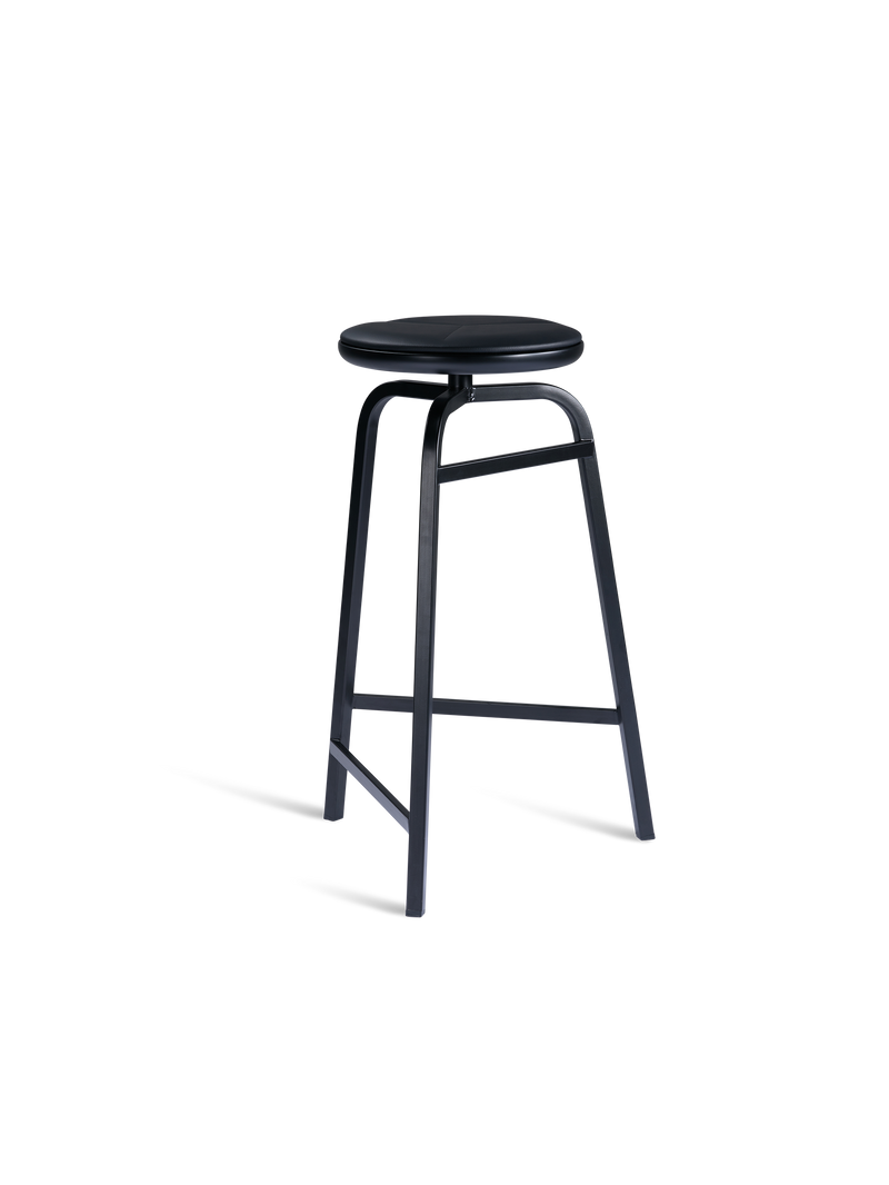 Treble bar stool - 65 cm Leather seat
