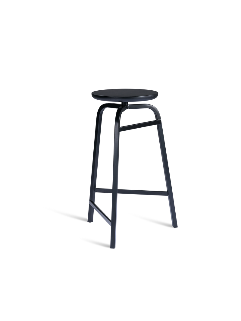 Treble bar stool - 65 cm Wood seat