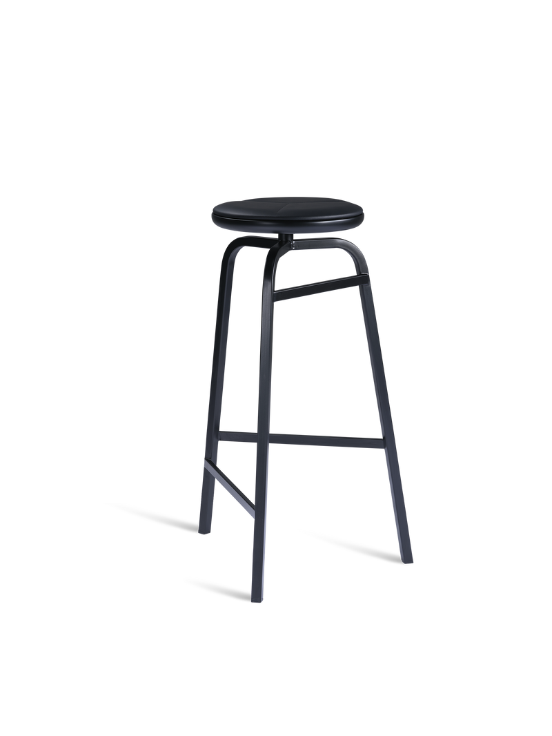 Treble bar stool - 75 cm Leather seat