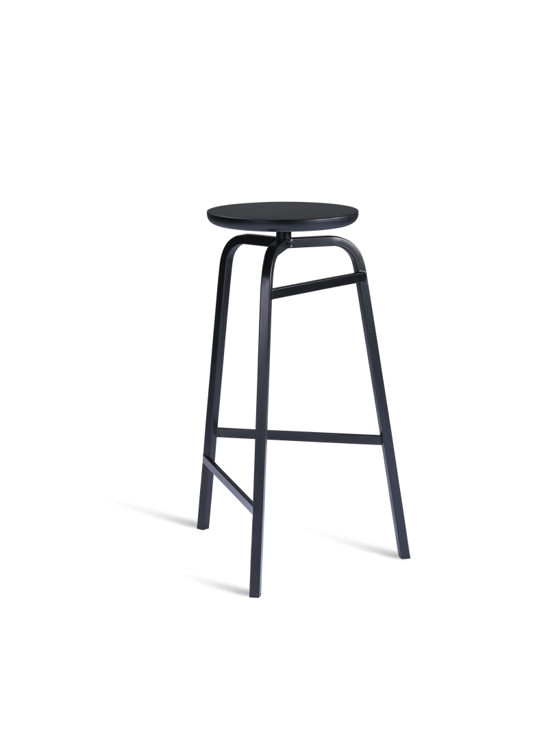 Treble bar stool - 75 cm Wood seat