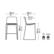 RAMA (HIGH BACK) Bar Stool on Sled Base - MyConcept Hong Kong