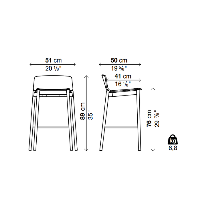 RAMA WOOD (LOW BACK) Bar Stool - MyConcept Hong Kong