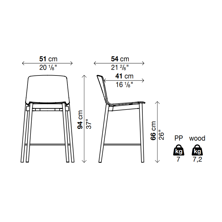 RAMA WOOD (HIGH BACK) Counter Stool - MyConcept Hong Kong