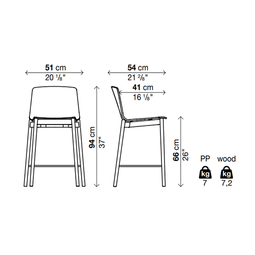 RAMA WOOD (HIGH BACK) Counter Stool - MyConcept Hong Kong