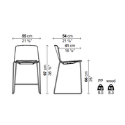RAMA (HIGH BACK) Counter Stool on Sled Base - MyConcept Hong Kong