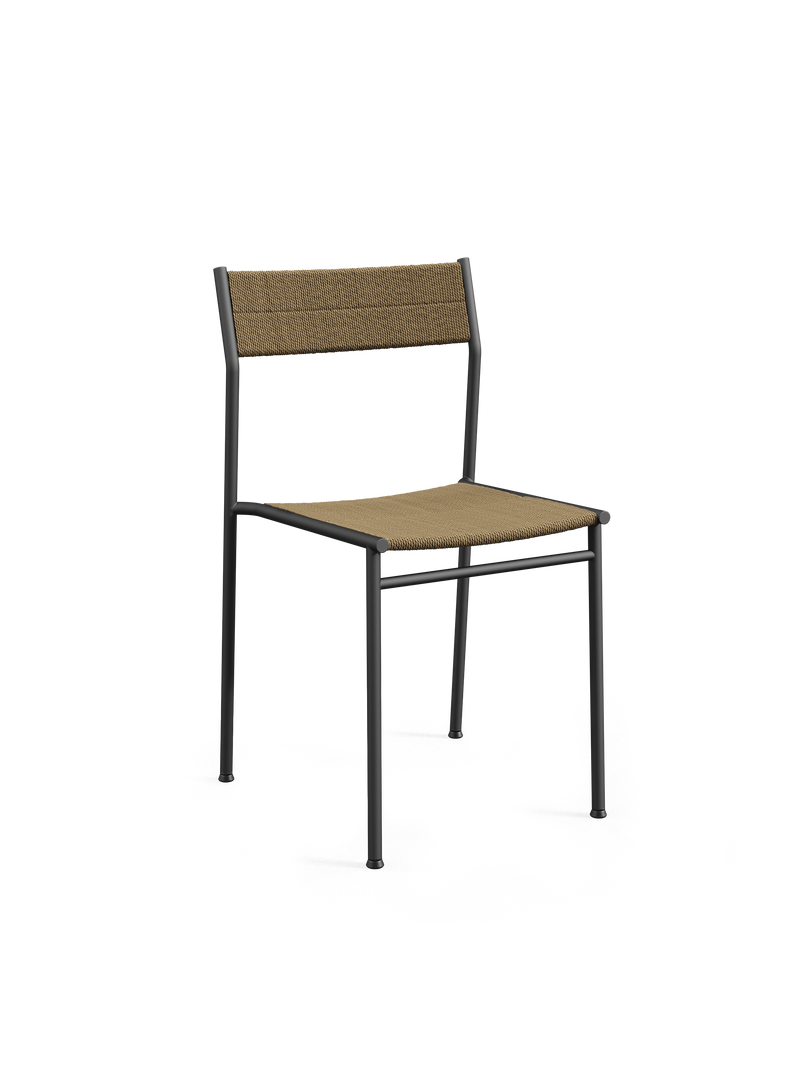 Vev dining chair - Black / Brown rope