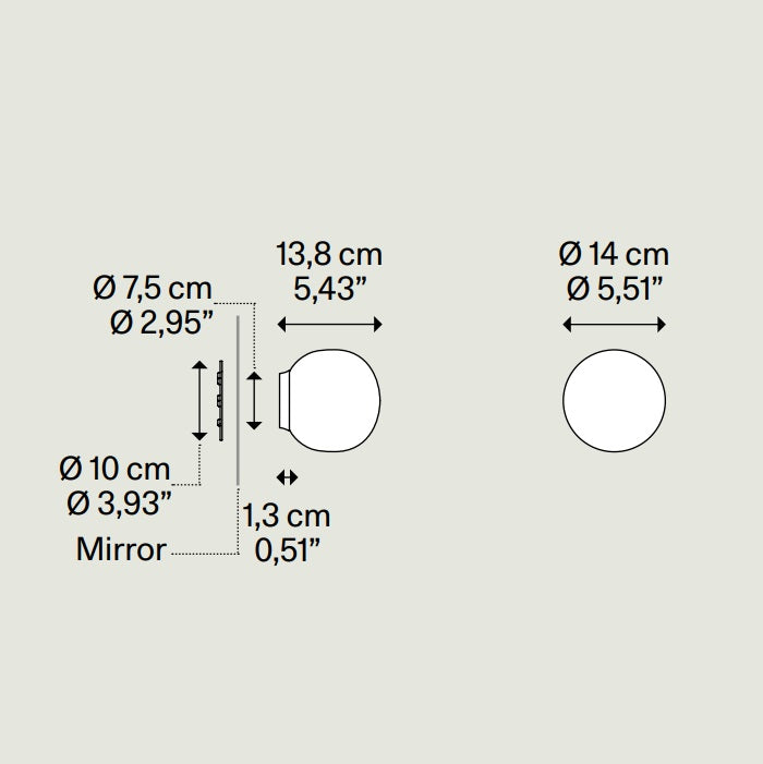 Volum Mirror 14 Wall Lamp