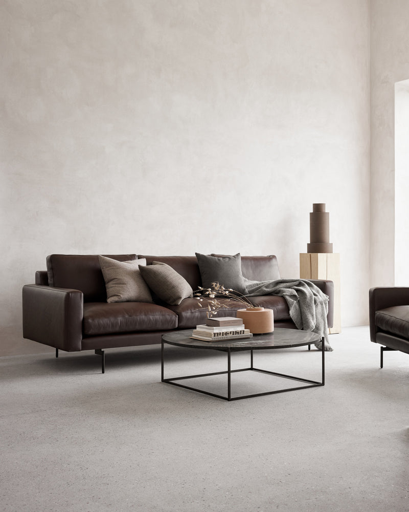 Wendelbo_Edge V1_Faith col. Dark Brown, Circle coffee table_Black
