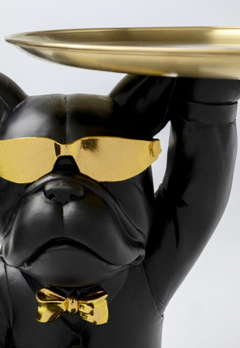 Side Table Cool Bulldog Tray Black 34x55cm