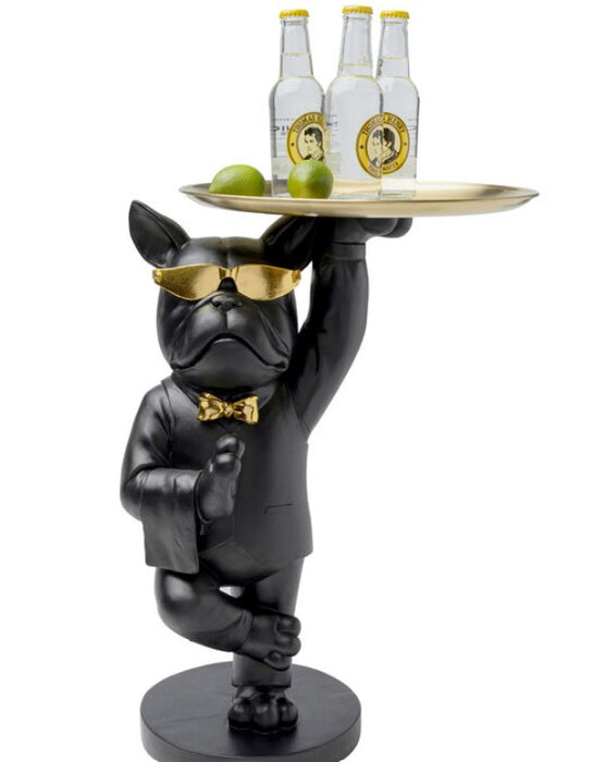 Side Table Cool Bulldog Tray Black 34x55cm