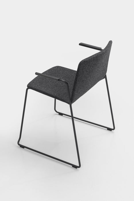 RAMA Chair Sled Base with Armrests - Fully Upholstered - MyConcept Hong Kong