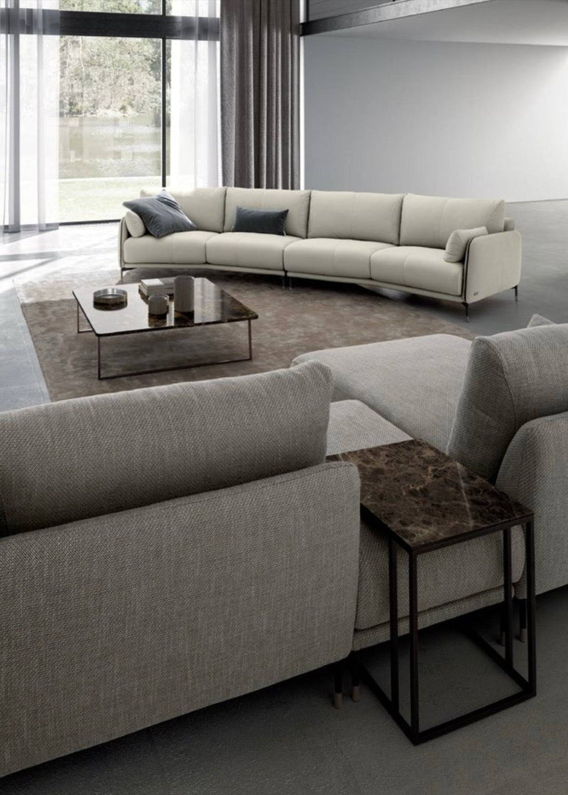 Ghisolfa sofa with marble side table — lifestyle