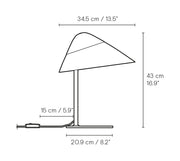 HJW01 Opala Table Lamp Mini dimensions